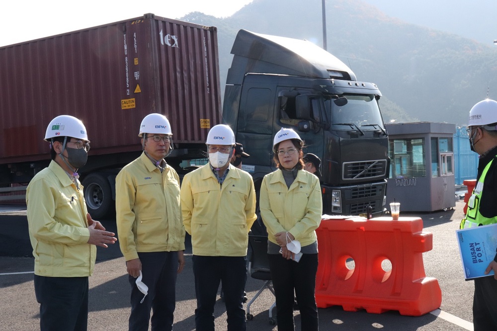 [화물연대 운송거부 관련] BPA 강준석 사장 부산항 신항 ITT 내부통행로 현장점검 실시