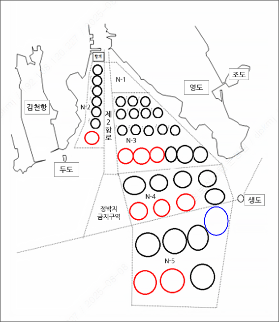 남외항 벙커링 정박지 이미지